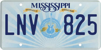 MS license plate LNV825