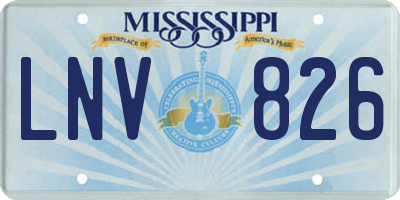 MS license plate LNV826