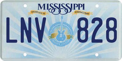 MS license plate LNV828