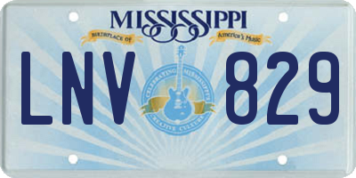 MS license plate LNV829