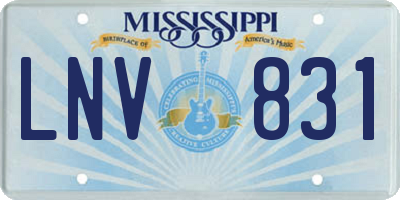 MS license plate LNV831