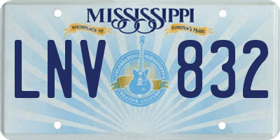 MS license plate LNV832