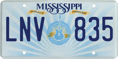 MS license plate LNV835