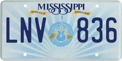 MS license plate LNV836