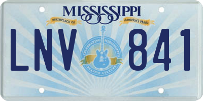 MS license plate LNV841