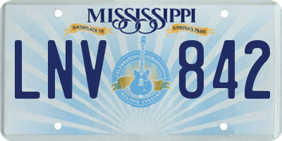 MS license plate LNV842
