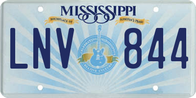 MS license plate LNV844