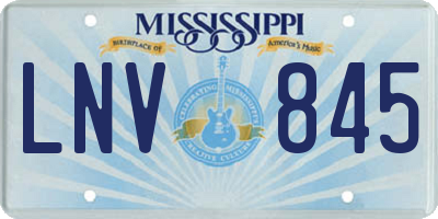 MS license plate LNV845