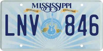 MS license plate LNV846