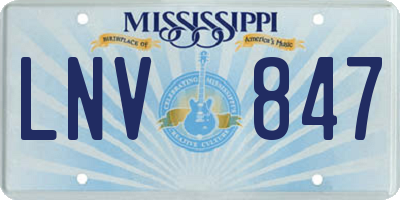 MS license plate LNV847