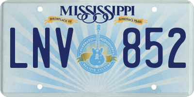 MS license plate LNV852