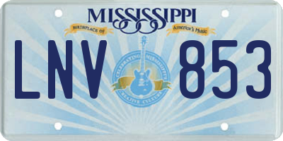 MS license plate LNV853