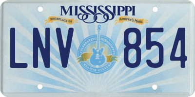 MS license plate LNV854