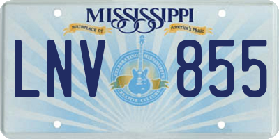 MS license plate LNV855