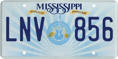 MS license plate LNV856