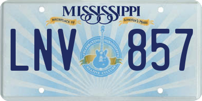 MS license plate LNV857