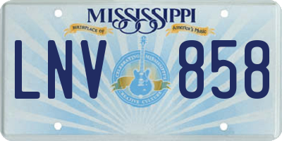 MS license plate LNV858