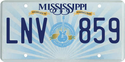 MS license plate LNV859