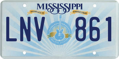 MS license plate LNV861