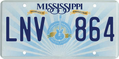 MS license plate LNV864
