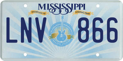 MS license plate LNV866