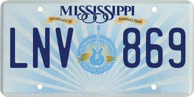 MS license plate LNV869