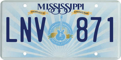 MS license plate LNV871