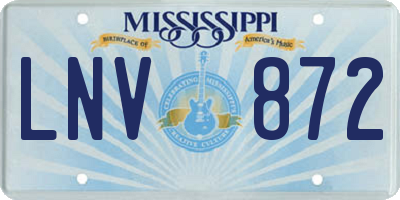 MS license plate LNV872