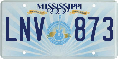 MS license plate LNV873