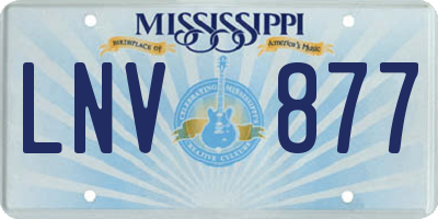 MS license plate LNV877
