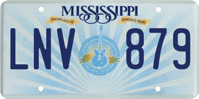 MS license plate LNV879
