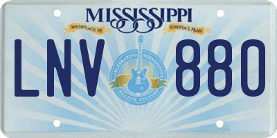 MS license plate LNV880
