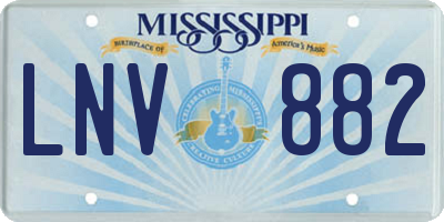 MS license plate LNV882