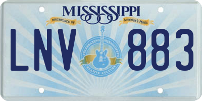 MS license plate LNV883