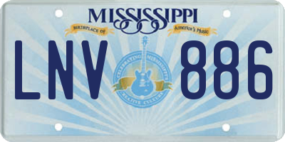 MS license plate LNV886