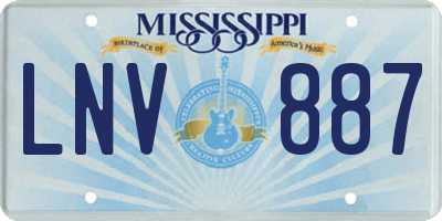 MS license plate LNV887