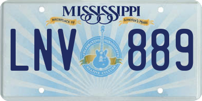 MS license plate LNV889