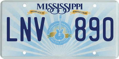 MS license plate LNV890