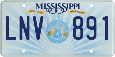 MS license plate LNV891