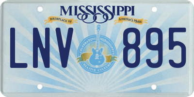 MS license plate LNV895