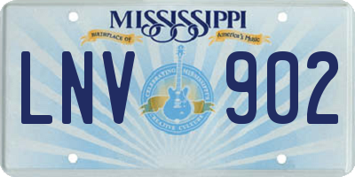 MS license plate LNV902