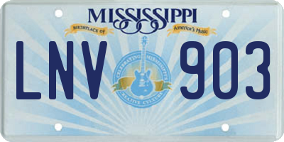 MS license plate LNV903
