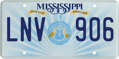 MS license plate LNV906