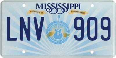 MS license plate LNV909