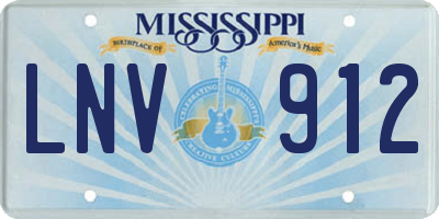 MS license plate LNV912