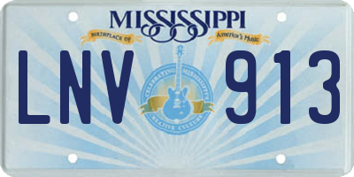 MS license plate LNV913