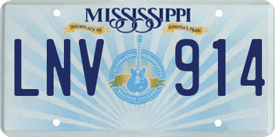 MS license plate LNV914