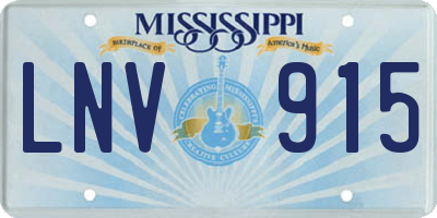 MS license plate LNV915