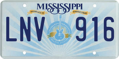 MS license plate LNV916
