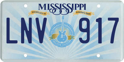 MS license plate LNV917